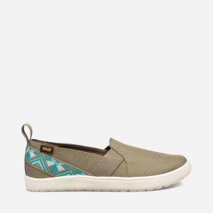 Teva Voya Slip On - Dámske Topánky - Olivovo Zelená